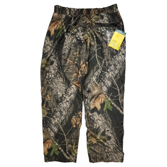NWT Cabela's Men's Rain Suede Packable Rainwear Hunting Pants Mossy Oak XL - Picture 3 of 15